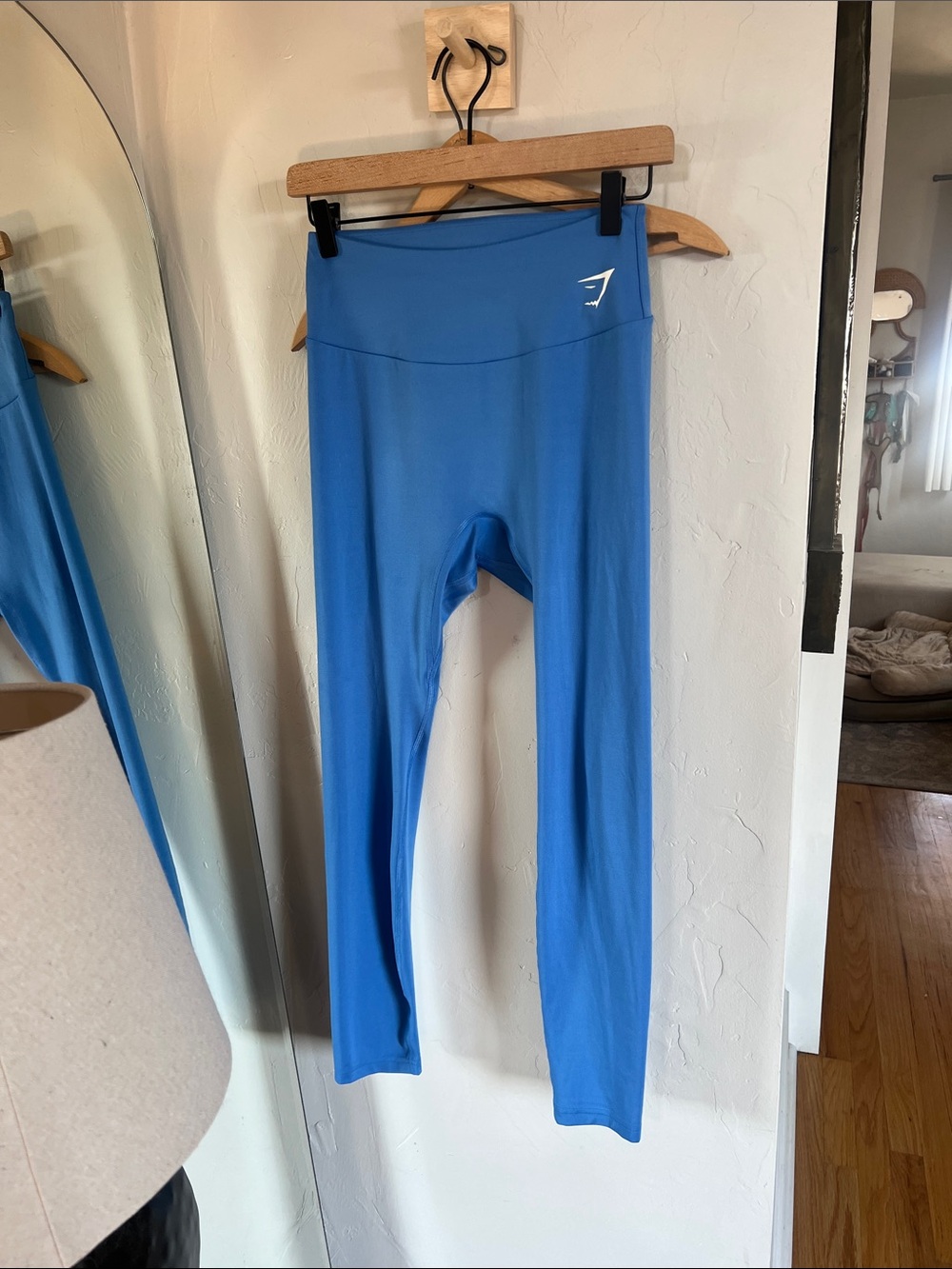 Gym Shark High-Rise Blue Performance Leggings - Picture 3 of 4